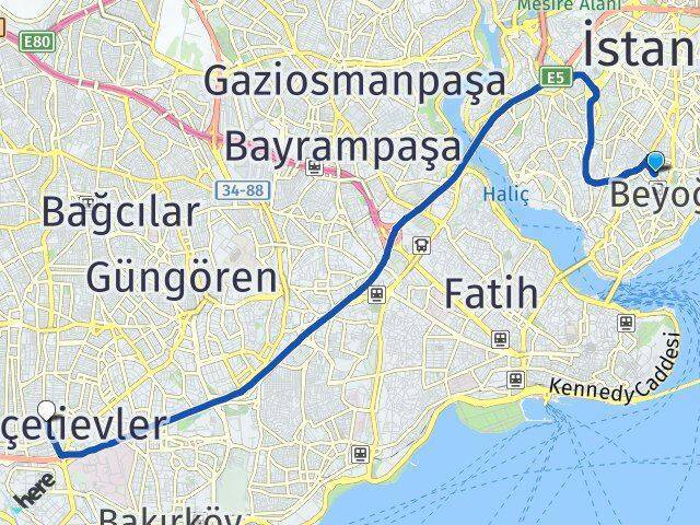Kocatepe Bahçelievler Arası Kaç Km - Yol Tarifi