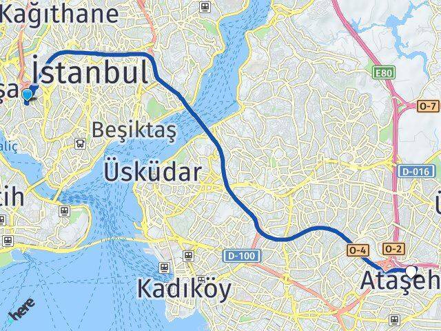 Piyalepaşa Ataşehir Arası Kaç Km - Yol Tarifi