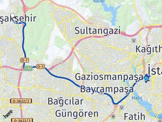 Piyalepaşa Başakşehir Arası Kaç Km - Yol Tarifi