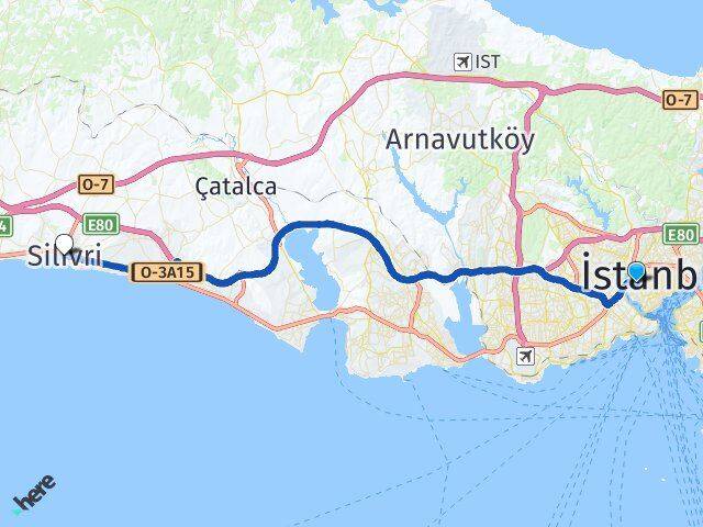Piyalepaşa Silivri Arası Kaç Km - Yol Tarifi