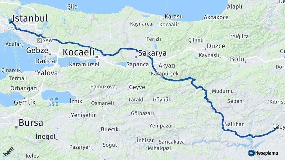İstanbul Beypazarı Arası Kaç Km - Yol Tarifi