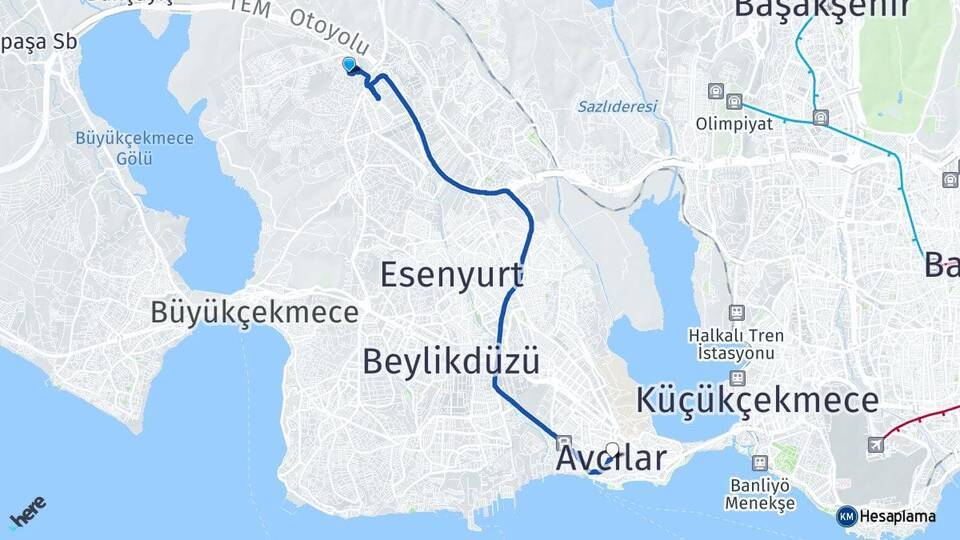 Alkent 2000 Avcılar Arası Kaç Km - Yol Tarifi