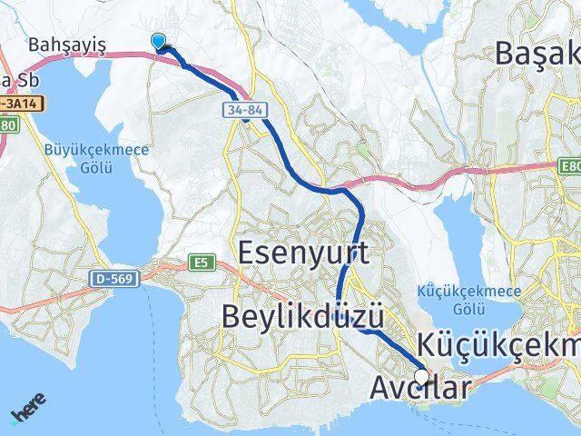 Karaağaç Avcılar Arası Kaç Km - Yol Tarifi