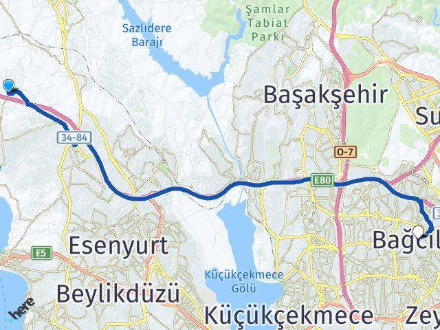 Karaağaç Bağcılar Arası Kaç Km - Yol Tarifi