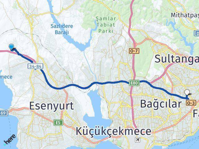 Karaağaç Bayrampaşa Arası Kaç Km - Yol Tarifi