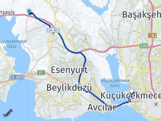 Karaağaç Küçükçekmece Arası Kaç Km - Yol Tarifi