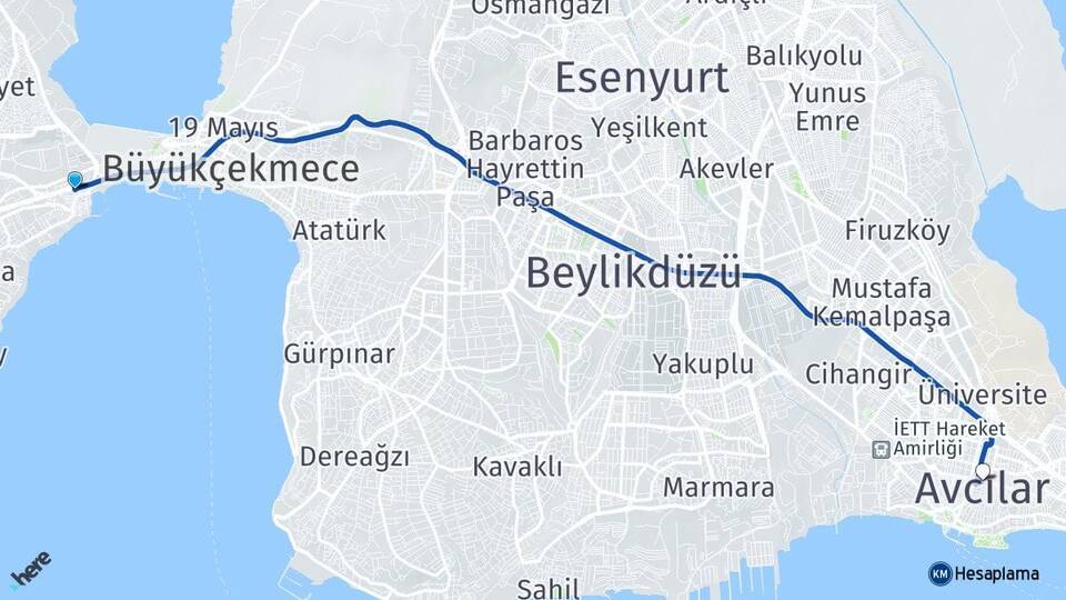 Mimar Sinan Avcılar Arası Kaç Km - Yol Tarifi