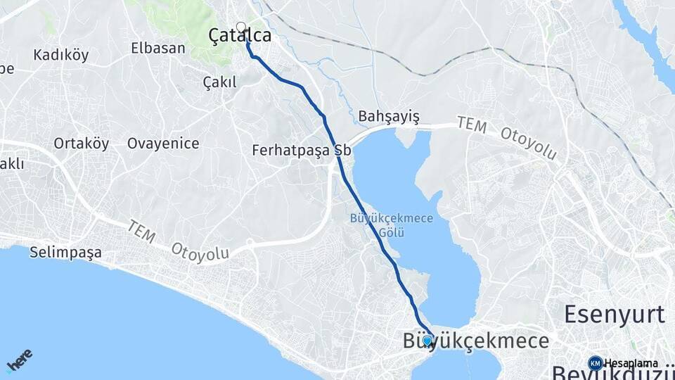 Mimar Sinan Çatalca Arası Kaç Km - Yol Tarifi