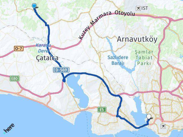 Akalan Küçükçekmece Arası Kaç Km - Yol Tarifi