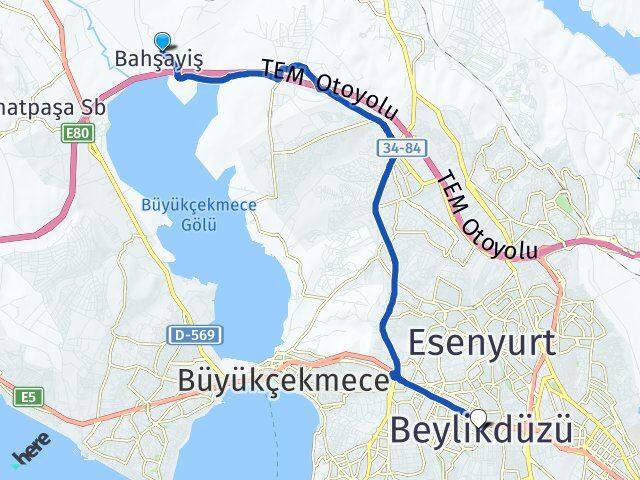 Bahşayiş Beylikdüzü Arası Kaç Km - Yol Tarifi