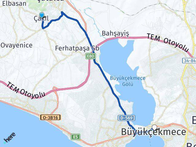 Çakıl Büyükçekmece Arası Kaç Km - Yol Tarifi