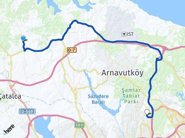 Çanakça Başakşehir Arası Kaç Km - Yol Tarifi
