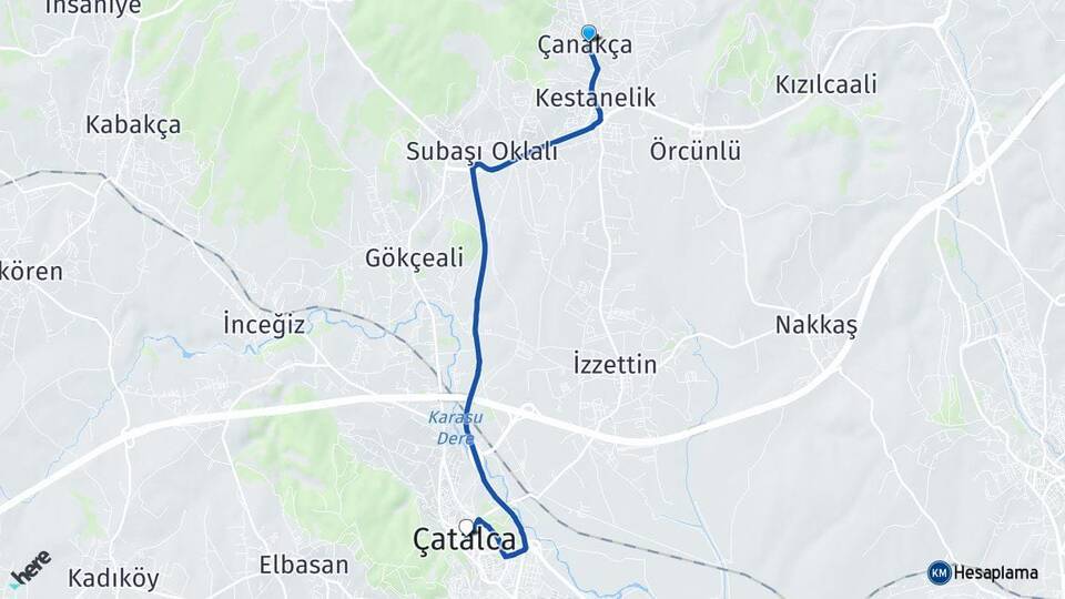 Çanakça Çatalca Arası Kaç Km - Yol Tarifi