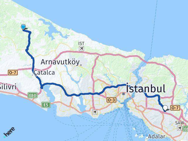 Çiftlikköy Sancaktepe Arası Kaç Km - Yol Tarifi