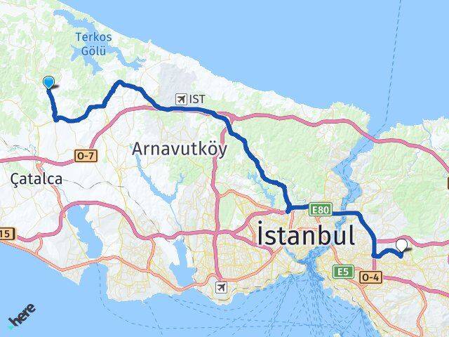 Dağyenice Çekmeköy Arası Kaç Km - Yol Tarifi
