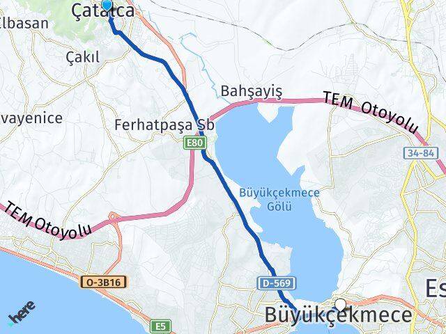 Ferhatpaşa Büyükçekmece Arası Kaç Km - Yol Tarifi