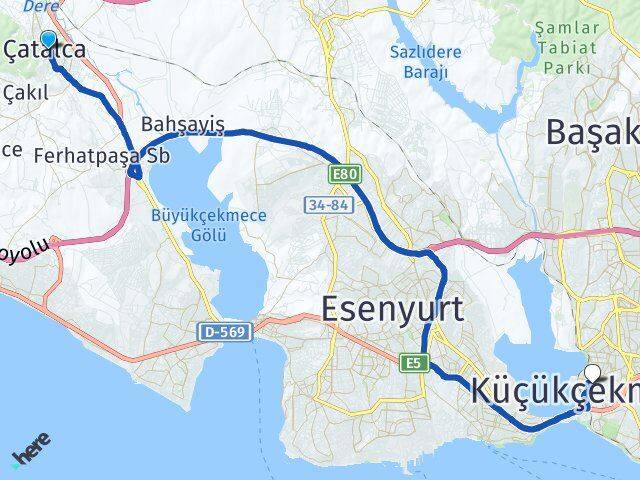 Ferhatpaşa Küçükçekmece Arası Kaç Km - Yol Tarifi
