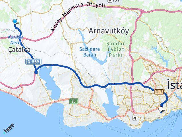 Gökçeali Zeytinburnu Arası Kaç Km - Yol Tarifi