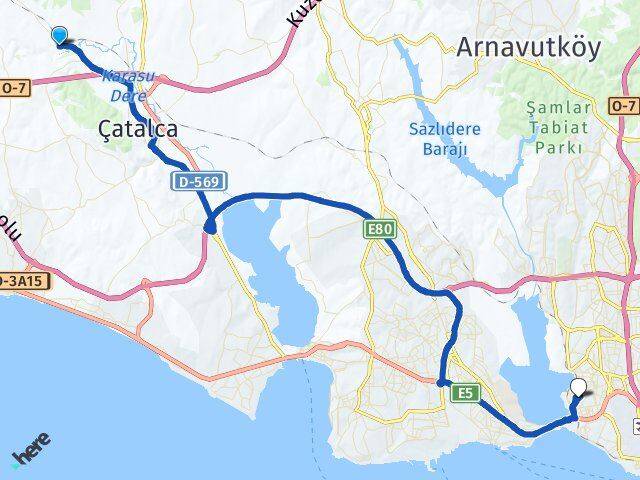 İnceğiz Küçükçekmece Arası Kaç Km - Yol Tarifi