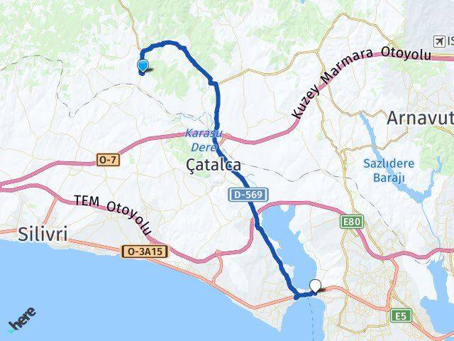Kabakça Büyükçekmece Arası Kaç Km - Yol Tarifi