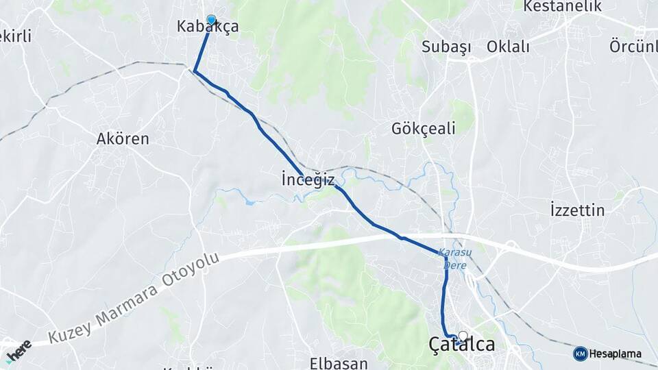 Kabakça Çatalca Arası Kaç Km - Yol Tarifi