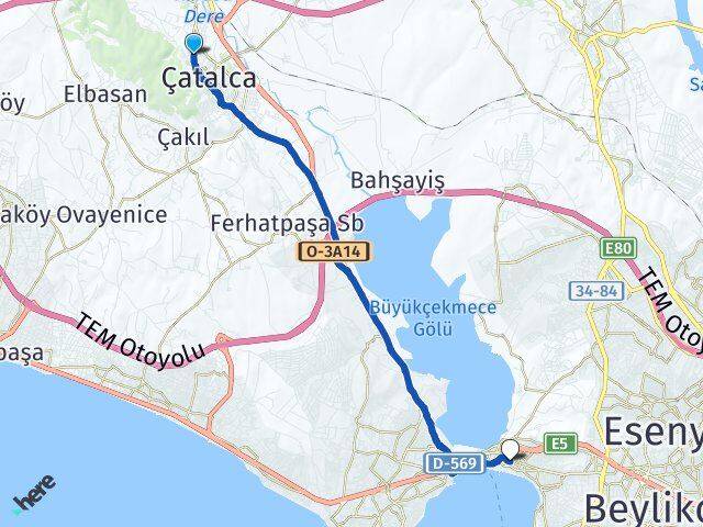 Kaleiçi Büyükçekmece Arası Kaç Km - Yol Tarifi