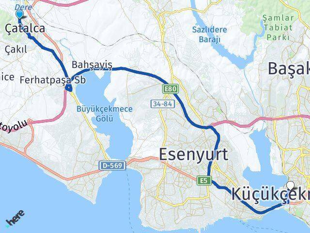 Kaleiçi Küçükçekmece Arası Kaç Km - Yol Tarifi