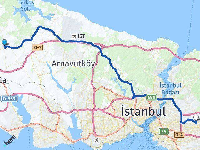 Kestanelik Çekmeköy Arası Kaç Km - Yol Tarifi