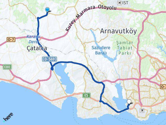 Kestanelik Küçükçekmece Arası Kaç Km - Yol Tarifi