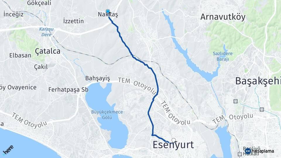 Nakkaş Esenyurt Arası Kaç Km - Yol Tarifi