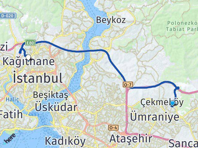 Hamidiye Kağıthane Arası Kaç Km - Yol Tarifi