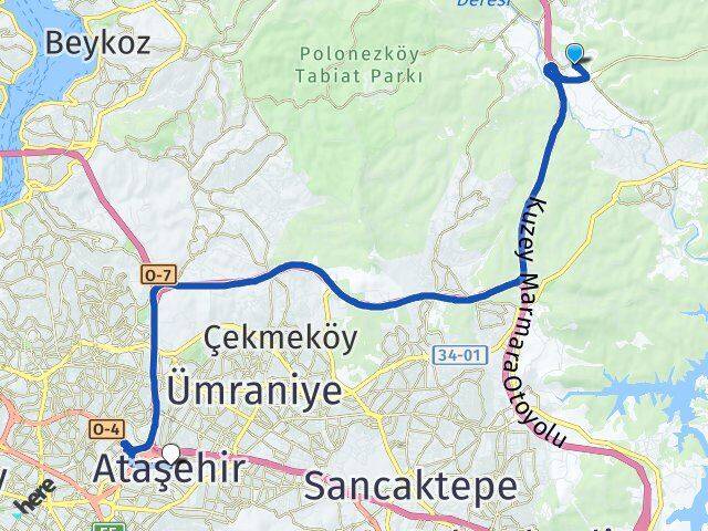 Hüseyinli Ataşehir Arası Kaç Km - Yol Tarifi