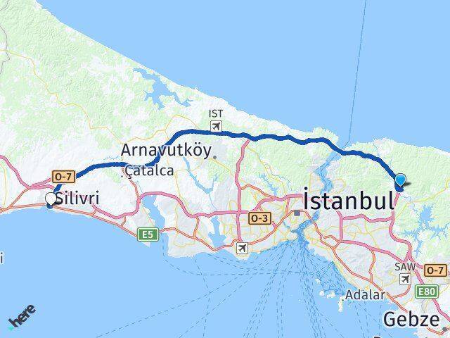Hüseyinli Silivri Arası Kaç Km - Yol Tarifi