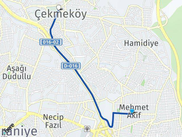 Mehmet Akif Çekmeköy Arası Kaç Km - Yol Tarifi