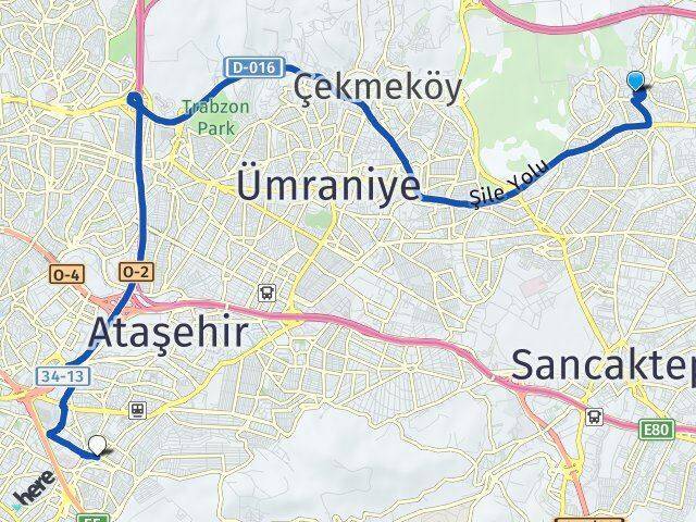 Taşdelen İçerenköy Arası Kaç Km - Yol Tarifi