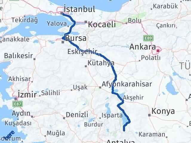 İstanbul Derebucak Arası Kaç Km - Yol Tarifi