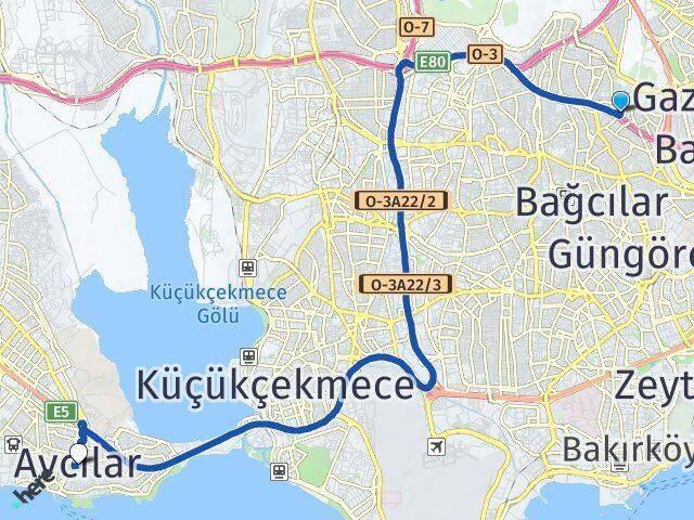 Birlik Avcılar Arası Kaç Km - Yol Tarifi