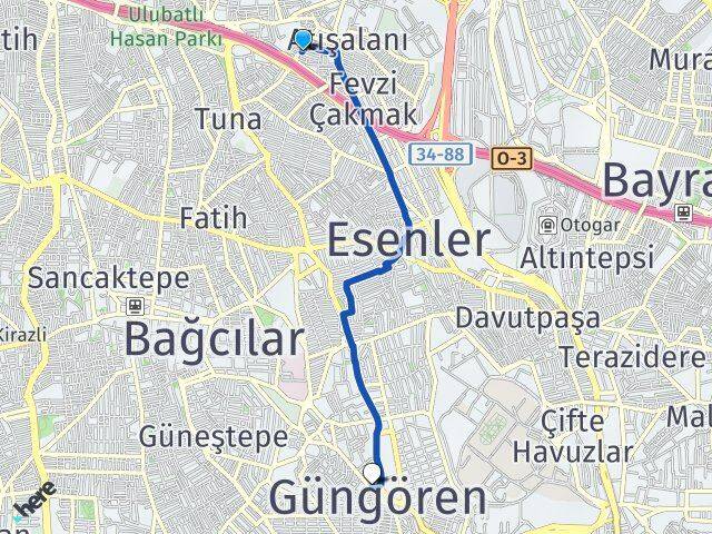 Birlik Güngören Arası Kaç Km - Yol Tarifi