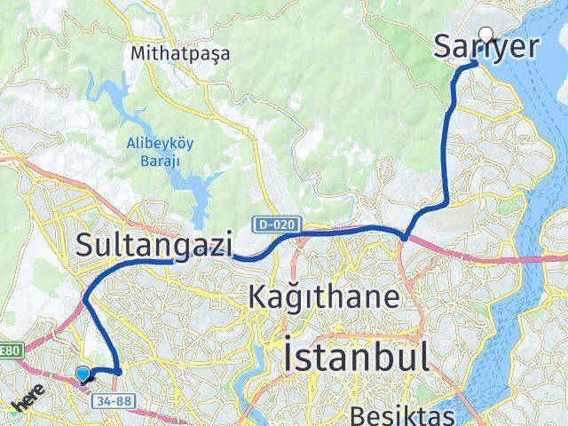 Birlik Sarıyer Arası Kaç Km - Yol Tarifi
