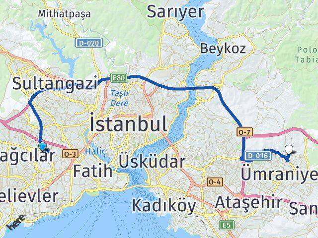 Mimar Sinan Çekmeköy Arası Kaç Km - Yol Tarifi