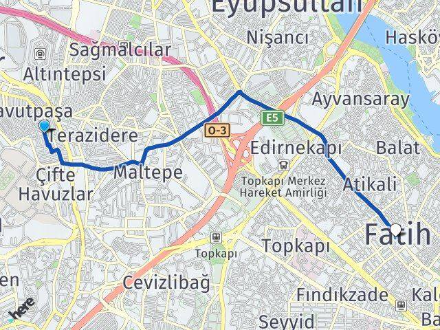 Namık Kemal Fatih Arası Kaç Km - Yol Tarifi