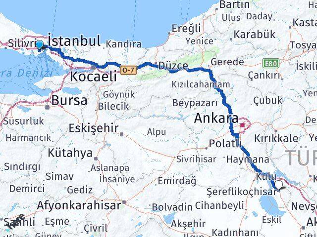 İstanbul Esenler Şereflikoçhisar Ankara Arası Kaç Km - Yol Haritası