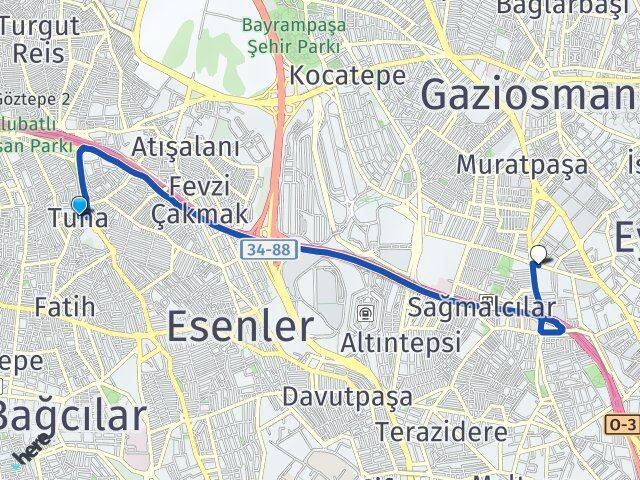 Tuna Bayrampaşa Arası Kaç Km - Yol Tarifi