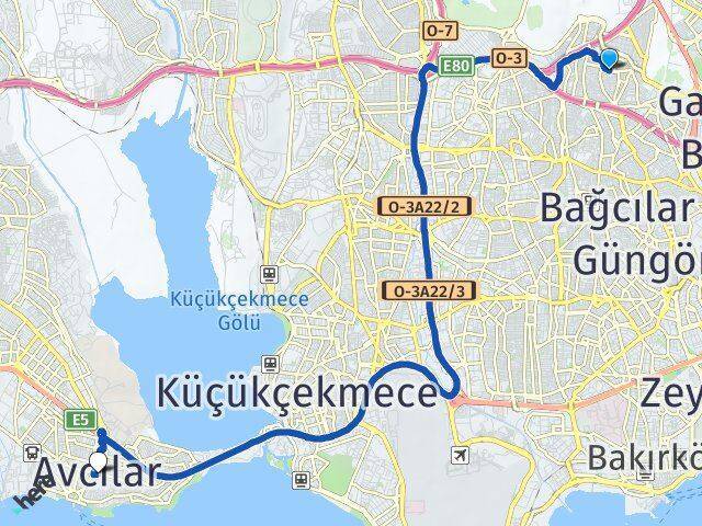 Turgut Reis Avcılar Arası Kaç Km - Yol Tarifi