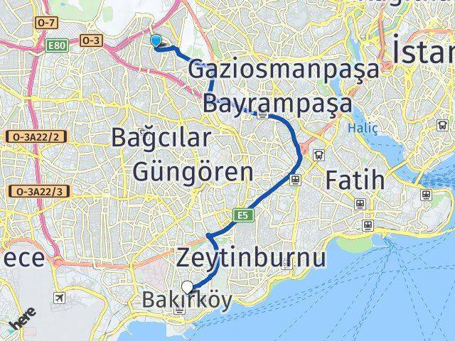 Turgut Reis Bakırköy Arası Kaç Km - Yol Tarifi