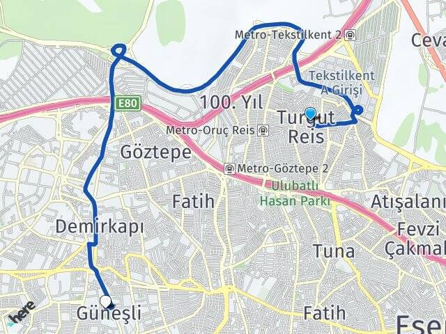 Turgut Reis Güneşli Arası Kaç Km - Yol Tarifi