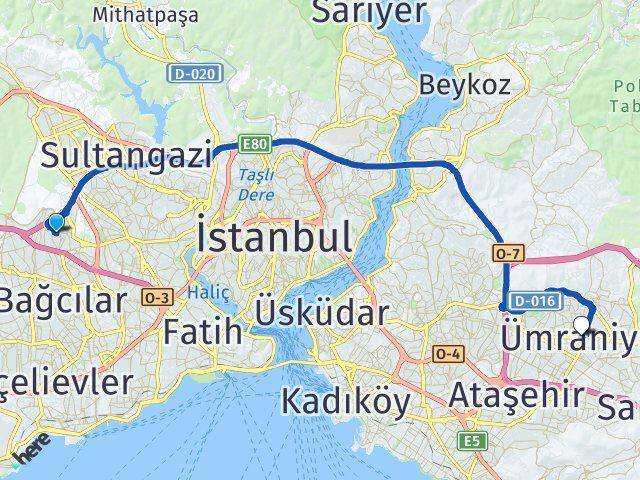 Turgut Reis Ümraniye Arası Kaç Km - Yol Tarifi