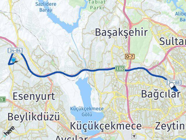 Akçaburgaz Esenler Arası Kaç Km - Yol Tarifi
