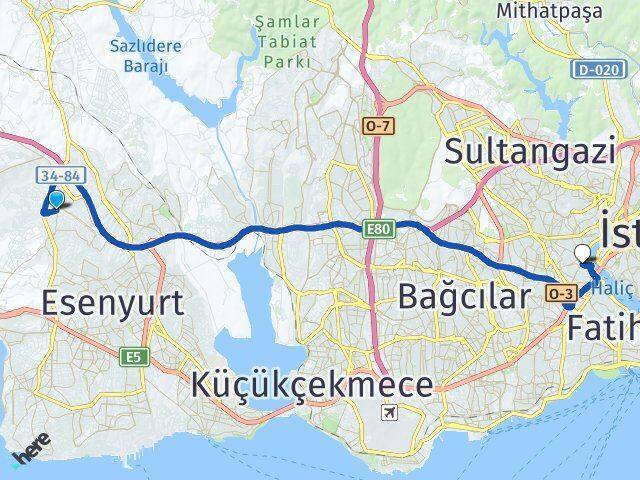 Akçaburgaz Eyüpsultan Arası Kaç Km - Yol Tarifi