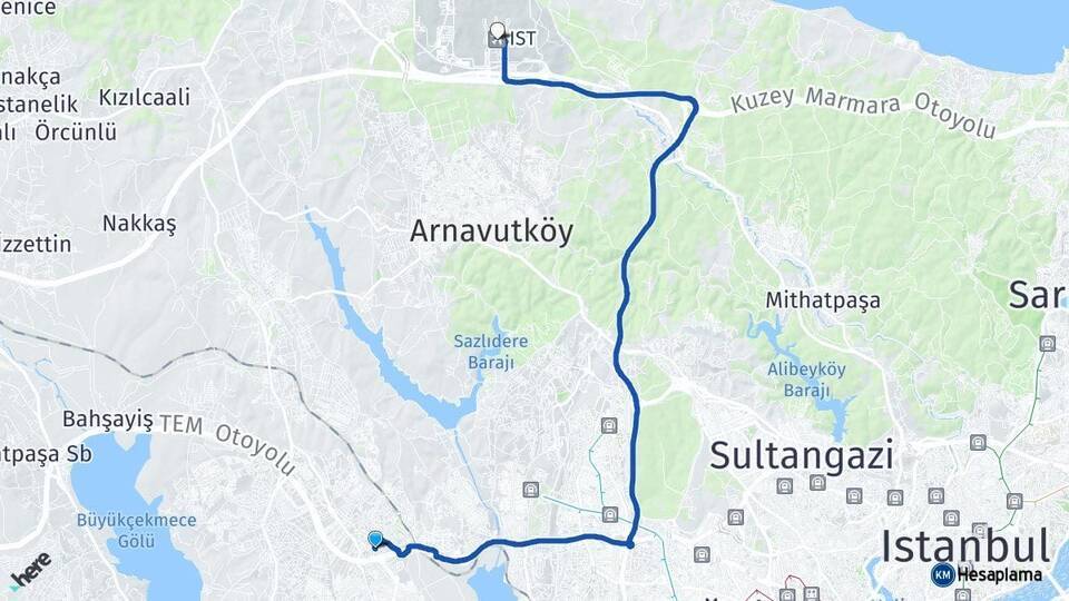 Esenkent İstanbul Havalimanı Arası Kaç Km - Yol Tarifi